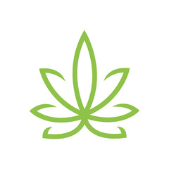Cannabis leaf design logo or icon