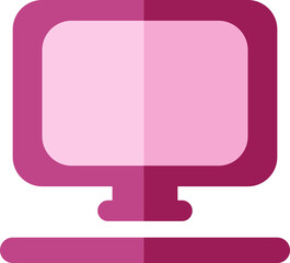 Pink school computer, illustration, vector on a white background.