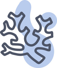 Sea coral, illustration, vector on a white background.