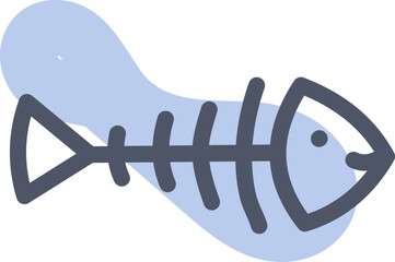 Sea fish bones, illustration, vector on a white background.