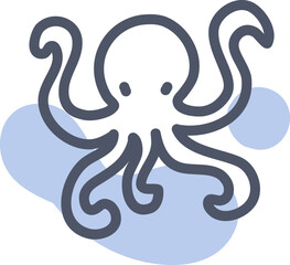 Sea octopus, illustration, vector on a white background.