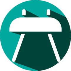 Pommel horse, illustration, vector on a white background.