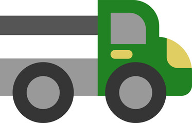 Green truck, illustration, vector on a white background.