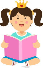 young girl reading a book