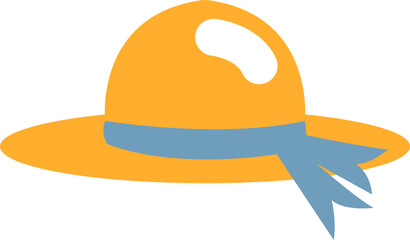 Yellow travel hat, illustration, vector on a white background.