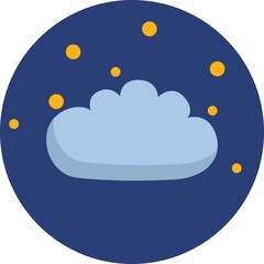 Night cloud, illustration, vector on a white background.