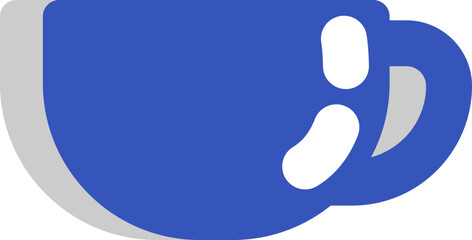 Blue winter mug, illustration, vector on a white background.