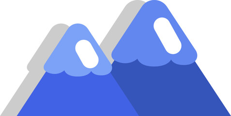 Obraz premium Blue snowy mountains, illustration, vector on a white background.
