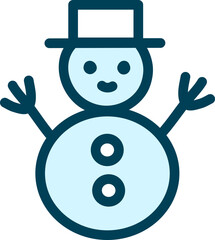 Winter white snowman, illustration, vector on a white background.