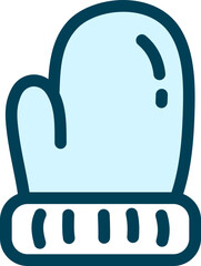 White winter mitten, illustration, vector on a white background.