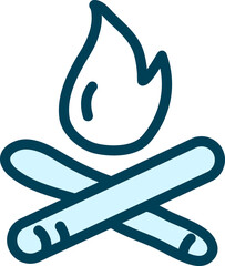 Winter fire, illustration, vector on a white background.