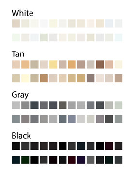White, Tan, Gray and Black Colors Shades Swatches Palette