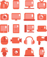 Electric Appliances, illustration, vector on a white background.