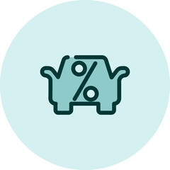 Banking car loan, illustration, vector on a white background.