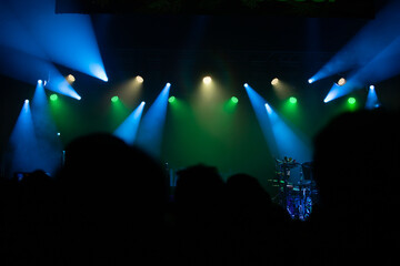 Fototapeta na wymiar Colorful stage lights at concert