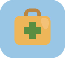 Fototapeta premium Camping first aid kit, illustration, vector on a white background.