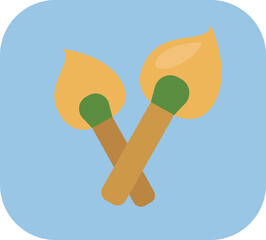 Camping matches, illustration, vector on a white background.