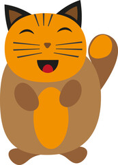 Cat laughing, illustration, vector on a white background.