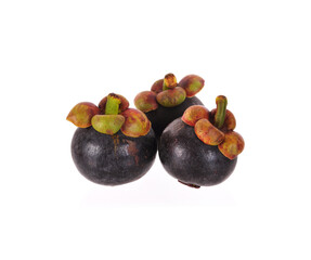 Mangosteen isolated on the white background .
