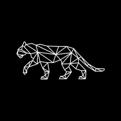 Geometric cheetah leopard panther logo outline vector © nurazizahku94