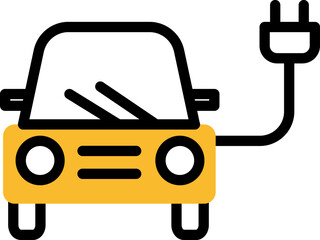 Ecology car, illustration, vector on a white background.