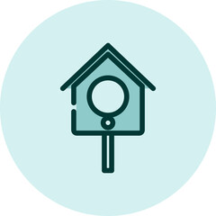 Farm bird house, illustration, vector on a white background.