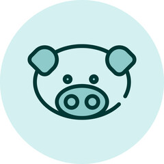 Farming pig, illustration, vector on a white background.