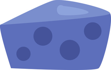 Blue cheese slice, illustration, vector on a white background.