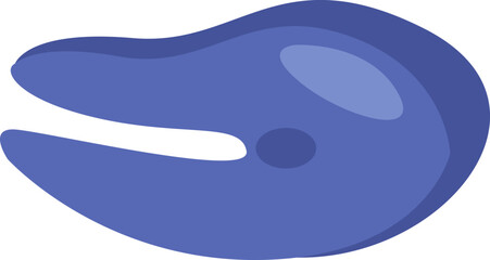 Blue fish slice, illustration, vector on a white background.