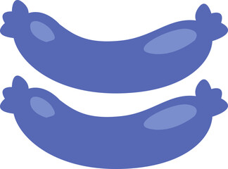 Blue sausages, illustration, vector on a white background.