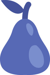 Blue pear, illustration, vector on a white background.