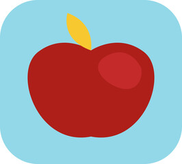 Red apple, illustration, vector on a white background.