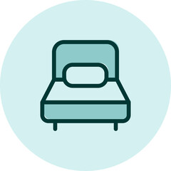 Single bed, illustration, vector on a white background.