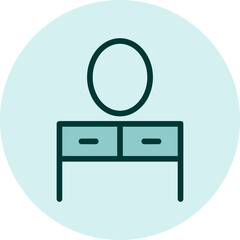 Mirror desk, illustration, vector on a white background.