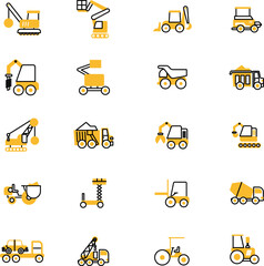 Hard machinery equipments, illustration, vector on a white background.