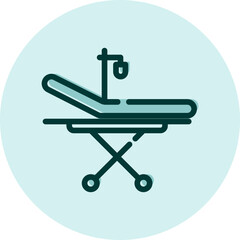 Medical bed, illustration, vector on a white background.