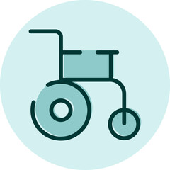 Wheel chair, illustration, vector on a white background.