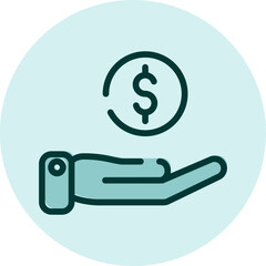 Job salary, illustration, vector on a white background.