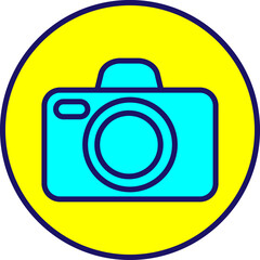 Media camera, illustration, vector on a white background.