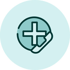 Medical call center emergency, illustration, vector on a white background.