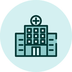 Medical hospital building, illustration, vector on a white background.