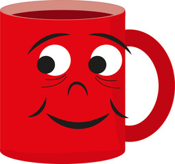 Red mug, illustration, vector on a white background.