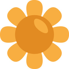 Yellow flower, illustration, vector on a white background.