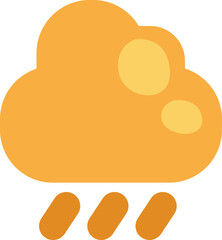 Yellow rain cloud, illustration, vector on a white background.