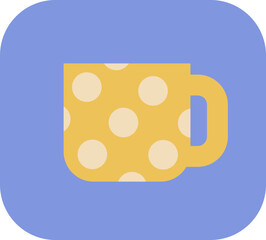 Yellow office mug, illustration, vector on a white background.