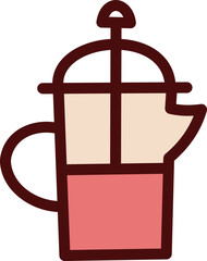 Office teapot, illustration, vector on a white background.