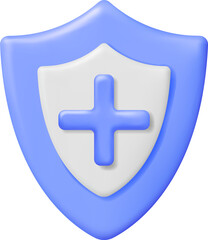 Fototapeta premium 3D Medical Protection Shield with Health Cross.