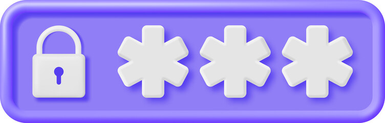 3D Password Field with Padlock