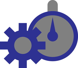 SEO analytics stopwatch, illustration, vector on a white background.