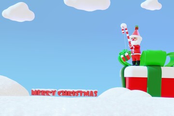 christmas greeting card with santa